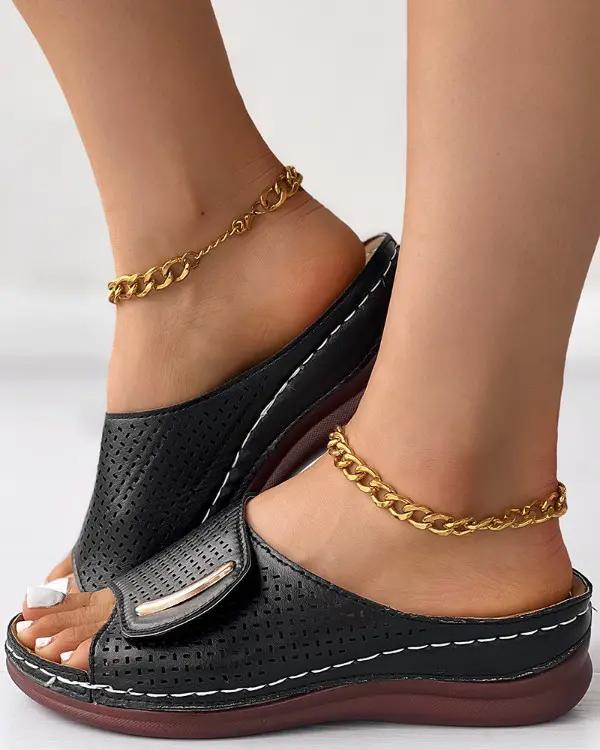 Movachic™ - Pantoufles Orthopédiques Évidées Peep Toe