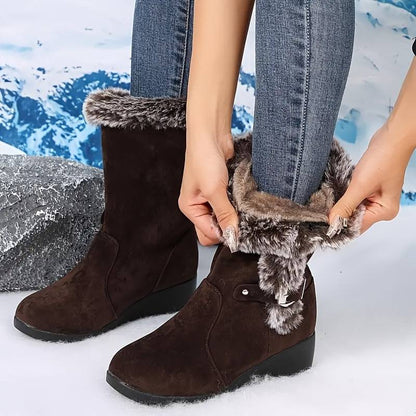 Movachic™ - Bottes en Fourrure Thermique Doublées de Peluche à Décor de Boucle Tendance Pour Femmes