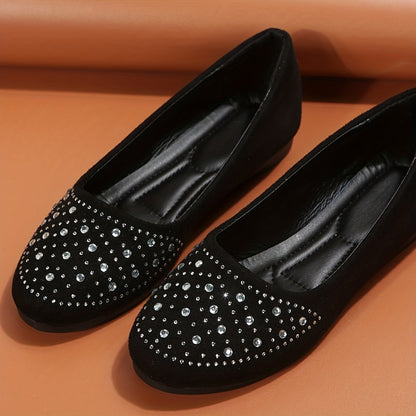 Movachic™ - Chaussures Plates Décorées de Strass pour Femmes: Confortables et Élégantes