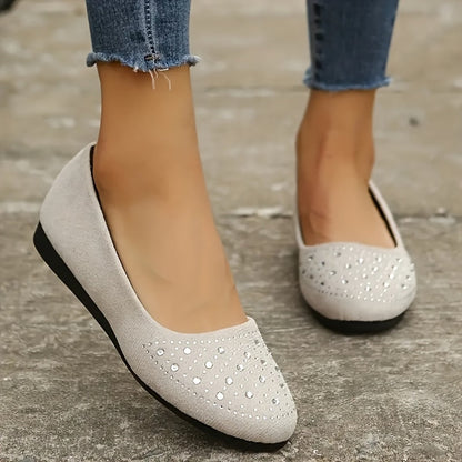 Movachic™ - Chaussures Plates Décorées de Strass pour Femmes: Confortables et Élégantes