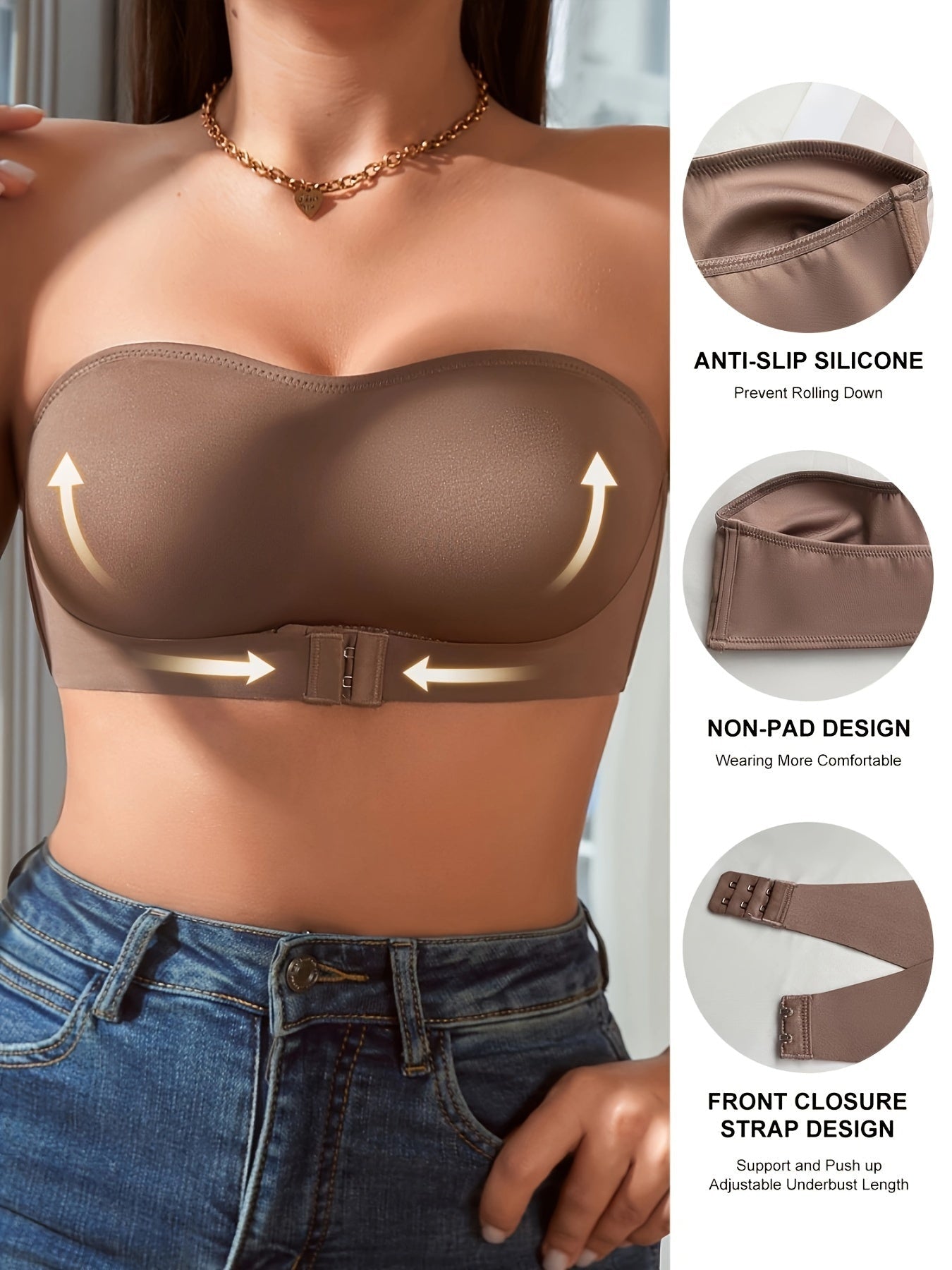 Soutien-gorge antidérapant à boucle avant | 1+1 OFFERTS