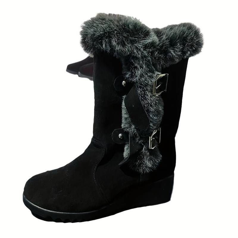 Movachic™ - Bottes en Fourrure Thermique Doublées de Peluche à Décor de Boucle Tendance Pour Femmes