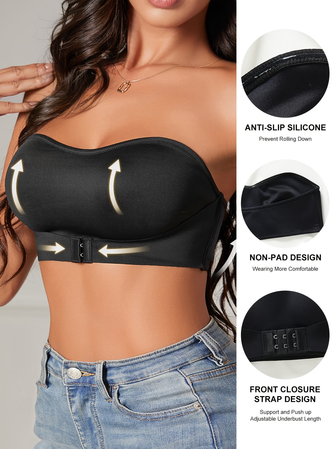 Soutien-gorge antidérapant à boucle avant | 1+1 OFFERTS