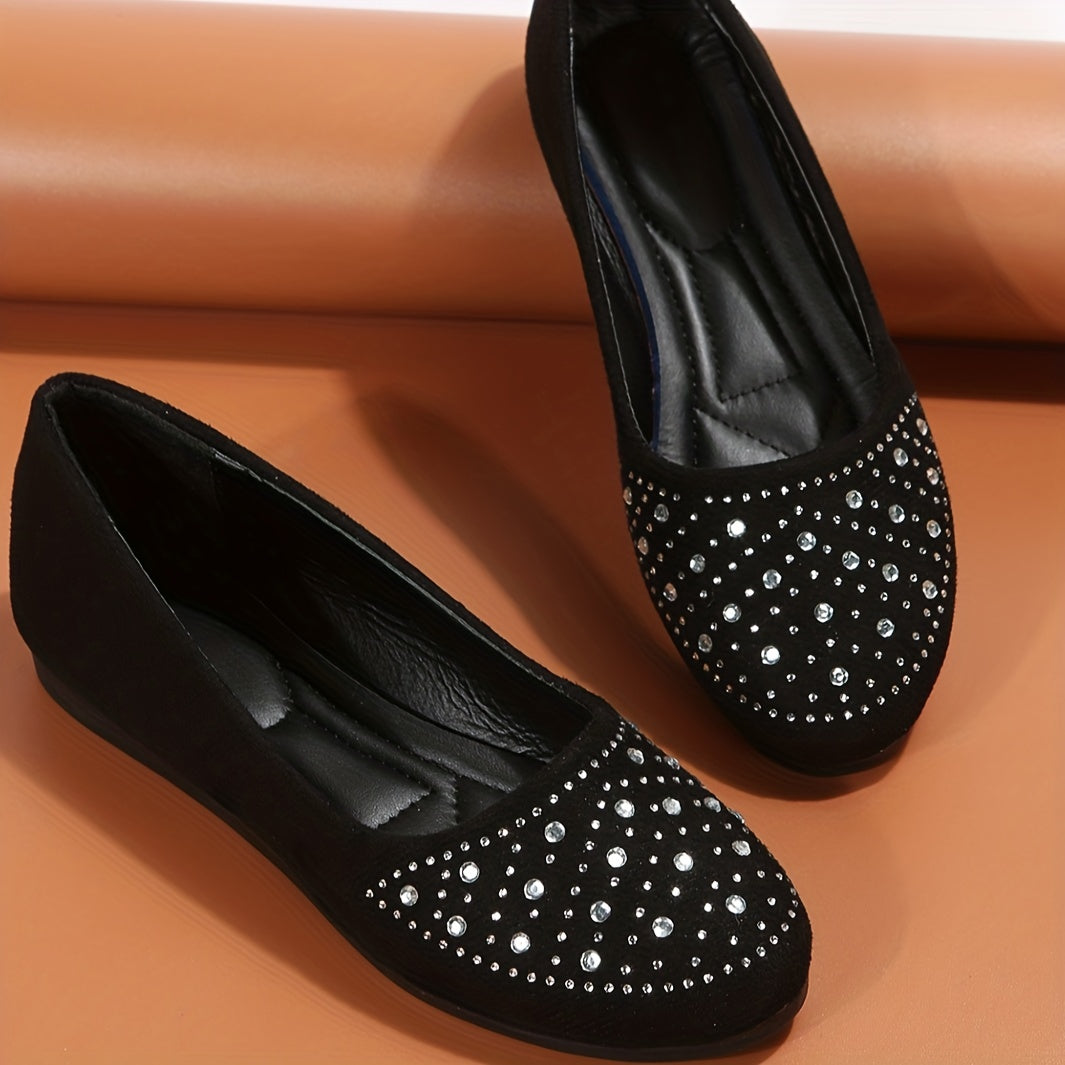 Movachic™ - Chaussures Plates Décorées de Strass pour Femmes: Confortables et Élégantes