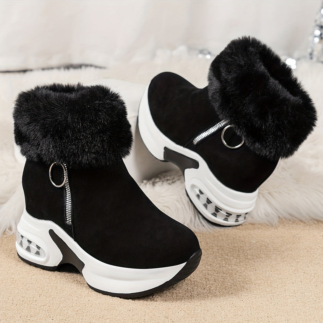 Movachic™ - Confortables Bottines pour Femmes à Zip Latéral avec Doublure en Peluche