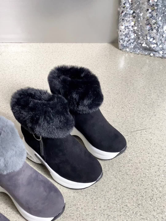 Movachic™ - Confortables Bottines pour Femmes à Zip Latéral avec Doublure en Peluche