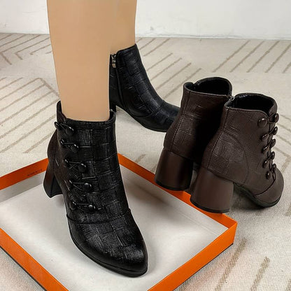 Movachic™ - Bottines en Cuir à Boutons Latéraux Chauds Pour Femmes